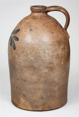 4 Gal. H. B. PFALTZGRAFF / YORK, PA Stoneware Jug w/ Floral Decoration
