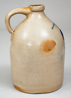 N. CLARK JR. / ATHENS, NY Stoneware Jug w/ Floral Decoration