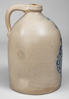 WHITES UTICA Stoneware Jug w/ Floral Decoration, circa 1870