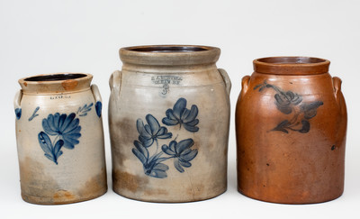 Lot of Three: New York / New Jersey Stoneware Jars
