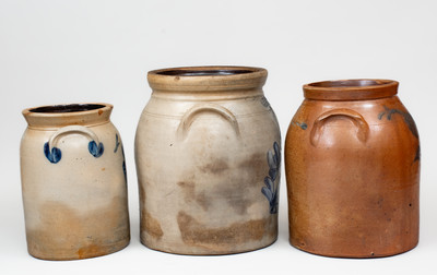 Lot of Three: New York / New Jersey Stoneware Jars