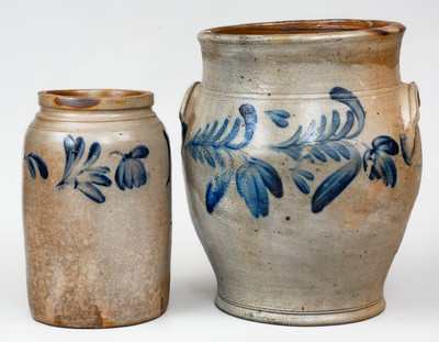 Lot of Two: Attrib. Remmey Pottery, Philadelphia, PA Stoneware Jars