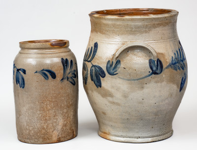 Lot of Two: Attrib. Remmey Pottery, Philadelphia, PA Stoneware Jars