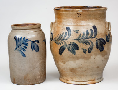 Lot of Two: Attrib. Remmey Pottery, Philadelphia, PA Stoneware Jars