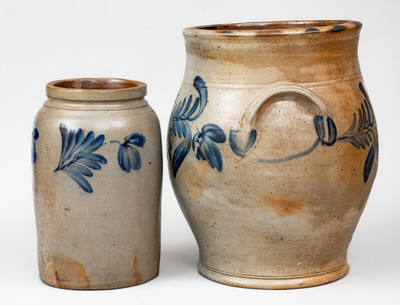 Lot of Two: Attrib. Remmey Pottery, Philadelphia, PA Stoneware Jars