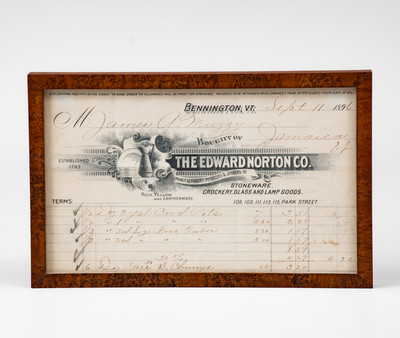 Edward Norton Co. (Bennington, Vermont) Billhead, 1896