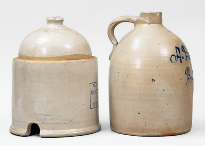Lot of Two: Buffalo, NY Script Jug and RED WING Chicken Waterer