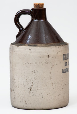 Rare KRONKINE / DR. CLARIS / BUFFALO, NY Stoneware Veterinary / Horse Medicine Jug