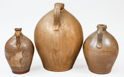 Lot of Three: Ovoid Northeastern U.S. Stoneware Jugs