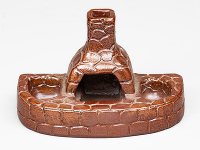 Unusual Ohio Sewer Tile Kiln Match Safe / Ashtray