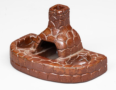 Unusual Ohio Sewer Tile Kiln Match Safe / Ashtray