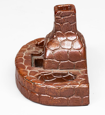 Unusual Ohio Sewer Tile Kiln Match Safe / Ashtray