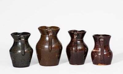 Lot of Four: Summit County, OH Souvenir Stoneware Pitchers
