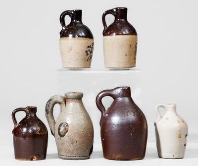 Lot of Six: Miniature Stoneware Jugs