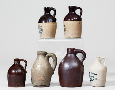 Lot of Six: Miniature Stoneware Jugs