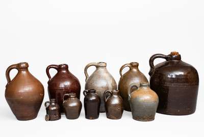 Lot of Ten: American Stoneware Jugs