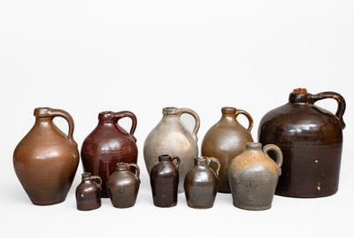 Lot of Ten: American Stoneware Jugs