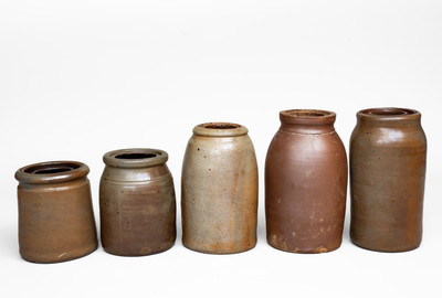 Lot of Five: American Stoneware Canning Jars