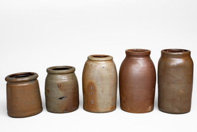 Lot of Five: American Stoneware Canning Jars