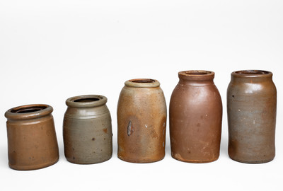 Lot of Five: American Stoneware Canning Jars