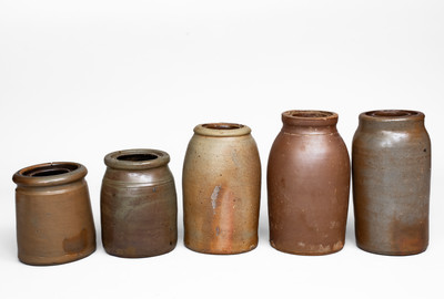 Lot of Five: American Stoneware Canning Jars
