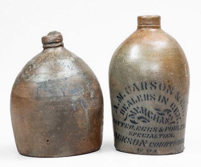 Lot of Two: Rare WV Stoneware incl. Rice & Broyles (Lindside), Jackson Courthouse (