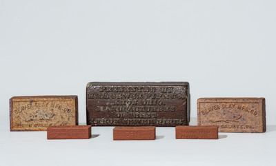 Lot of Six: Sewer Tile Bricks, Akron, Ohio and Beaver County, Pennsylvania