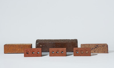 Lot of Six: Sewer Tile Bricks, Akron, Ohio and Beaver County, Pennsylvania