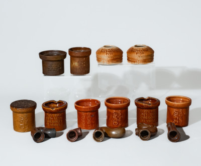 Lot of Fifteen: Sewer Tile / Pottery Souvenir and Salesman's Sample Pipes, Ohio