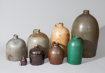 Lot of Eight: American Stoneware Jugs