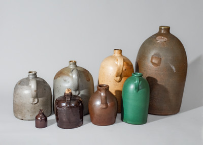 Lot of Eight: American Stoneware Jugs