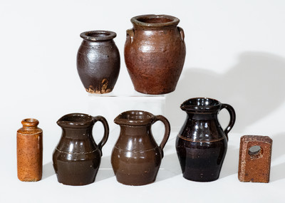 Lot of Ten: Ohio Pottery incl. Pitchers, Kiln Test, and Point Pleasant Pipes