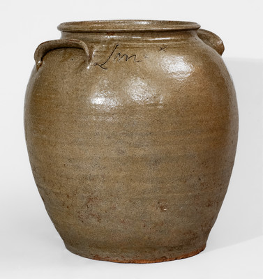 Fine "Lm" Stoneware Jar by David Drake, Edgefield District, South Carolina