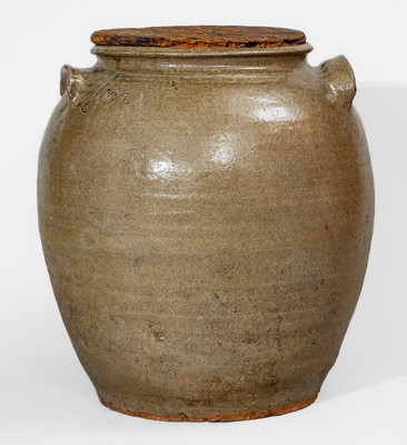 Fine "Lm" Stoneware Jar by David Drake, Edgefield District, South Carolina