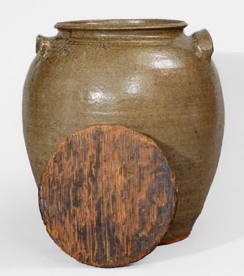 Fine "Lm" Stoneware Jar by David Drake, Edgefield District, South Carolina