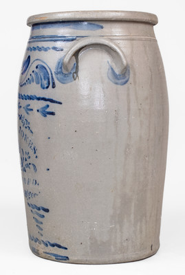10 Gal. HAMILTON & JONES / GREENSBORO, PA Stoneware Jar w/ Elaborate Decoration
