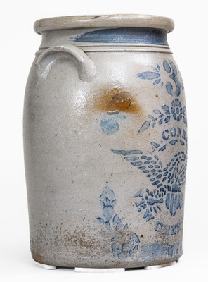 3 Gal. A. CONRAD / NEW GENEVA, PA Stoneware Jar w/ Eagle Decoration