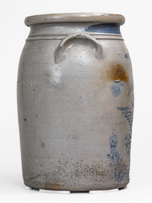 3 Gal. A. CONRAD / NEW GENEVA, PA Stoneware Jar w/ Eagle Decoration