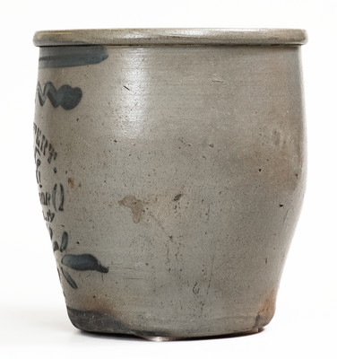 1 1/2 Gal. T. F. REPPERT / GREENSBORO, PA Stoneware Cream Jar