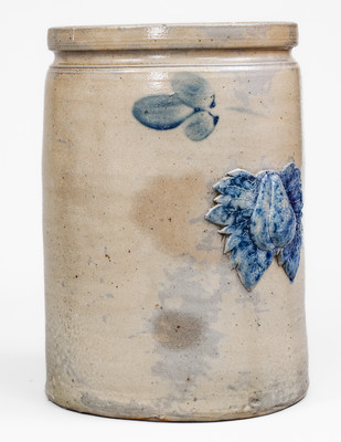 Exceedingly Rare Baltimore Stoneware Jar w/ Applied Fruit Decoration, attrib. Perine