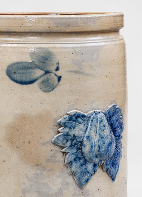 Exceedingly Rare Baltimore Stoneware Jar w/ Applied Fruit Decoration, attrib. Perine