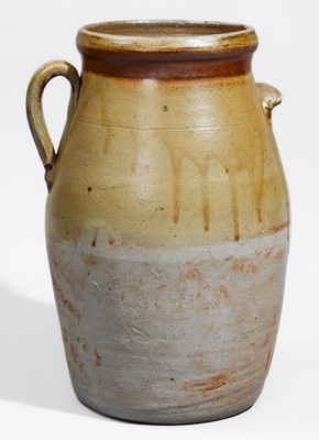 Two-Gallon Middle TN Salt-Glazed Stoneware Churn, late 19th or early 20th century