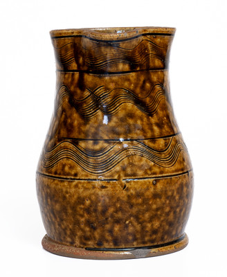 Fine Sand Mountain, Alabama Small-Sized Stoneware Pitcher w/ Elaborate Incised Decoration