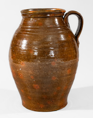 Greene County, Tennessee Redware Handled Jar, c1820-50
