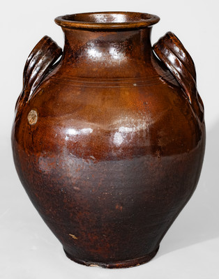 Fine Glazed Redware Jar, North Carolina or Eastern Tennessee, c1790-1860