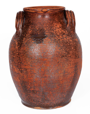 Attrib. Cain Pottery, Sullivan County, Tennessee Redware Jar, c1840-80