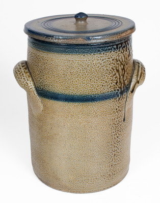 Exceptional J.A.C (John Anderson Craven, Randolph County, NC) Cobalt-Decorated Stoneware Jar