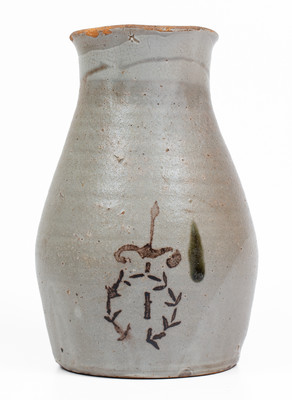Scarce attrib. Whelchel Family, Gaffney, SC Area Stoneware Pitcher w/ Brown-Slip Stenciled Decoration
