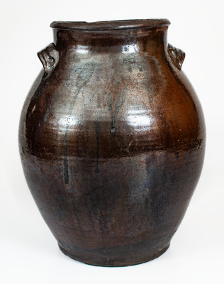 Unusual Manganese-Glazed Redware Jar, probably Tennessee