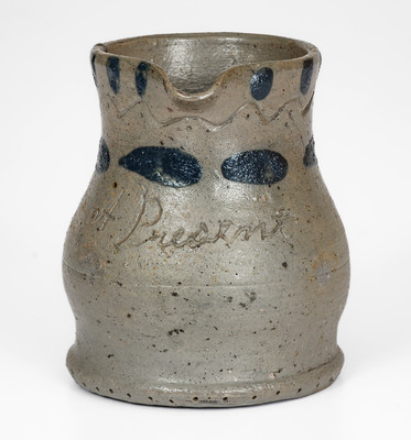 Exceptional Miniature Stoneware Presentation Pitcher: 